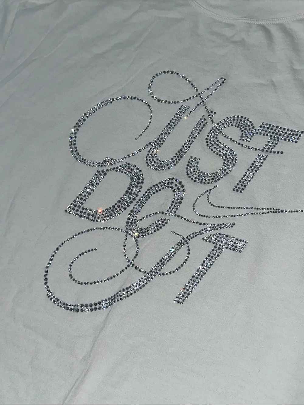 The Nike Tee Rhinestone Just Do It Oversized Large T-Shirt Bling Streetwear